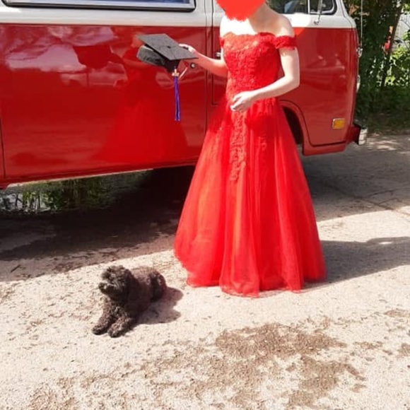 Red and long prom dress - Picture 2 of 11